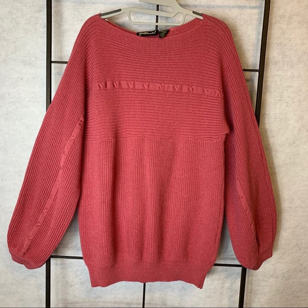 MEASURE‎ UP Coral Pink Oversize Baggy Pullover Sweater Women's Size 10